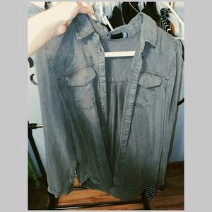 army green button up